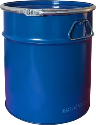 Produktbild von plasteo Stahlfass 30 Liter Hobbock Deckelfass Blechfass Spannring mit Außenhebelverschluss geeignet für Zyklonabsaugung lebensmittelecht