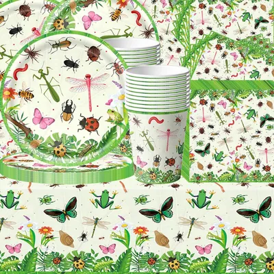 Productafbeelding van 61-delige Serviesset met Insectenthema