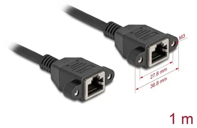 Zdjęcie produktu dla DeLOCK 90784, 1 m, Cat6a, S/FTP (S-STP), RJ-45, RJ-45, Czarny