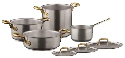 Produktbild von Sambonet 1965 Vintage Edelstahl Antik Kochtopfset 4tlg./IT S0136-S00487-51900-07