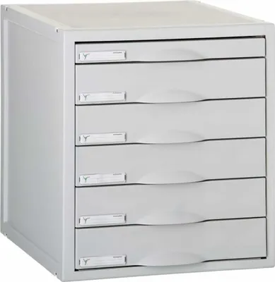 Produktbild von Modularer Aktenschrank Archivo 2000 ArchiSystem 6 Schubladen Grau (35,6 x 31,6 x 36,2 cm)