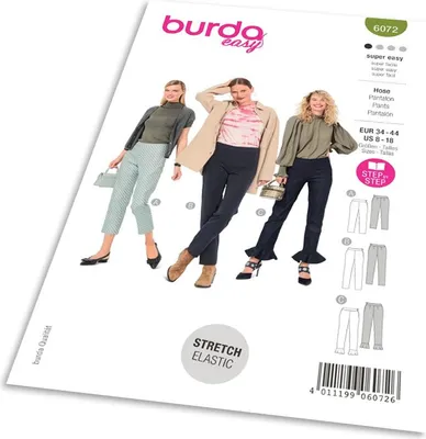 Zdjęcie produktu dla Wykrój Burda 6072 – spodnie cygaretki