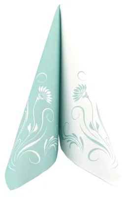 Produktbild von Airlaid Serviette Blumen Elegantia in Mintgrün, 40 x 40 cm, 50 Stück - APARTina
