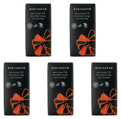Produktbild von 5x Björnsted Dark Orange 70% feine Bitter Orange 100g -