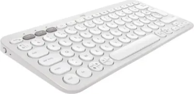 Zdjęcie produktu dla Klawiatura bezprzewodowa Logitech Pebble Keys 2 K380s, przycisk Easy-Switch, biała, z tworzywa sztucznego pochodzącego z recyklingu