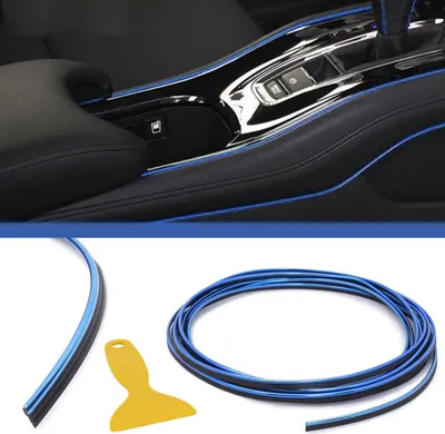 Produktbild von 5m Auto Innen Raum Dekoration Design Strip Line Zier Leiste Streifen Metallic Blau