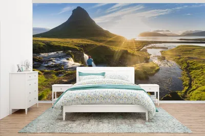 Produktbild von MuchoWow® Fototapete für Wohnzimmer oder Schlafzimmer Wandtapete Vinyl Motivtapete Der Berg Kirkjufell bei Sonnenaufgang in Island - 535x300 cm - Wanddekoration