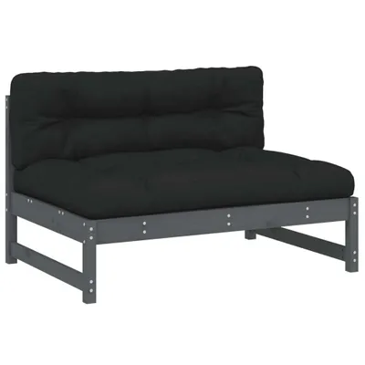 Image de vidaXL Canapé central Gris 120x80 cm pin massif