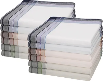 Produktbild von Betz 12 Stück Herren Stoff Taschentücher Set LUX 1 Größe 40x40cm 100% Baumwolle Farbe - LUX 1 - Dessin 14