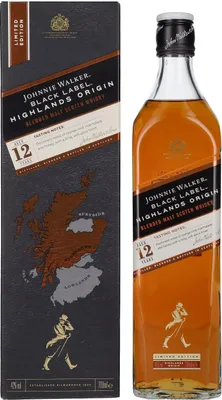 Produktbild von Johnnie Walker BLACK LABEL 12 Years Old HIGHLAND ORIGIN Limited Edition 42% Vol. 0,7l in Geschenkbox