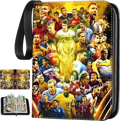 Produktbild von Fussball Karten Sammelalbum, Tragbar SammelKarten Album, 50 Seiten 400 Karten Kapazitä PolyurethanWasserdicht Fußball karten Sammelalbum, Sammelkarten Ordner
