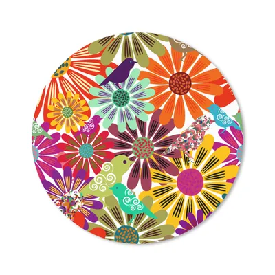 Produktbild von MuchoWow® Mauspad Mousepad Regenbogen - Blumen - Muster - Hippie 40x40 cm - Mousepads - Maus Mat - Pad - Mausunterlage - Schreibtisch Accessoires