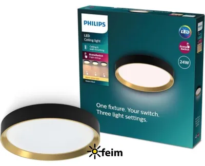 Produktbild von Philips Deckenleuchte, 24 W, LED, IP20, Schwarz