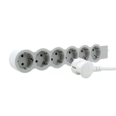 Image de Legrand multiprise plat 6x prise, 5 mètres de câble blanc-gris 694572