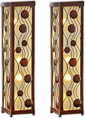 Produktbild von 2er Set LED Solar Säule Gartendeko Dekosäule 53 cm Solarlampe Gartenleuchte Metall Garten Deko Leuchte Gartensäule Wegeleuchte