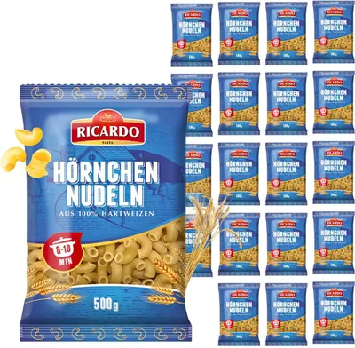 Produktbild von RICARDO Pasta Hörnchennudeln Coquilles 20 Pack x 500g Teigwaren Italienische Nudeln