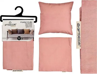 Produktbild von Kissenbezug Rosa, 60 x 60 cm, aus Baumwolle und Polyester, mit Reißverschluss