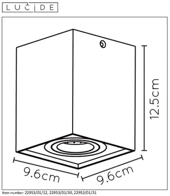 Productafbeelding van Lucide Deckenstrahler 22953/01/12  Tube Aluminium gebürstet GU10 max50W schwenk