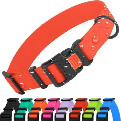 Image de Harnais réglable pour chien, imperméable, marque Ibenzoa® : nylon enduit de PVC, boucles en plastique et anneau en D avec revêtement en carbone, disponible en 9 couleurs, tailles S à L