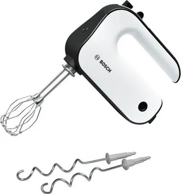 Image de Batteur à Main BOSCH MFQ4020 Styline, 450W, 5 Vitesses + Pulse, Blanc/Gris Anthracite, 2 Crochets Pétrisseurs + 2 Fouets