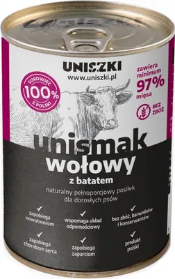 Produktbild von UNISZKI Unismak Rindfleisch mit Süßkartoffel - Nassfutter für Hunde - 410g