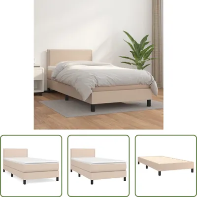 Produktbild von The Living Store Boxspringbett mit Matratze Cappuccino-Braun 80x200cm Kunstleder