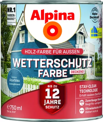 Produktbild von Alpina Wetterschutzfarbe 0,75 L azurblau