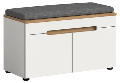 Produktbild von xonox.home Sitzbank inkl. Sitzkissen Canu Weiß / Weiß 80 x 45 x 37 cm