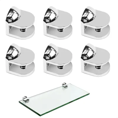 Image de 6 supports en verre réglables pour étagères