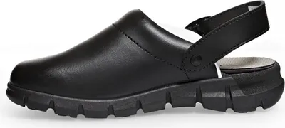Produktbild von Abeba (37315) Clog ESD-Berufsschuhe Dynamic OB mit Aufdruck schwarz/braun 40