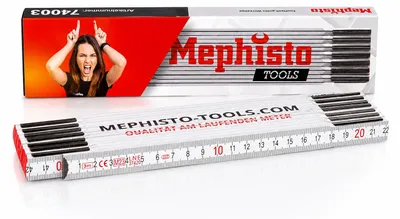 Produktbild von Mephisto Gliedermaßstab / Zollstock / Meterstab / Messwerkzeug 3 Meter Länge, KI-generiertes Bild