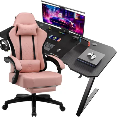 Image de GTPALYER table de jeu table de jeu + chaise de jeu- set, table d'ordinateur chaise set pour le jeu seulement table de jeu et chaise de jeu