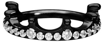 Produktbild von Ohrpiercing, Nasenpiercing, Septum Piercing Titan Segmentring Clicker KRISTALLKRONE Schwarz Innendurchmesser: 10 mm