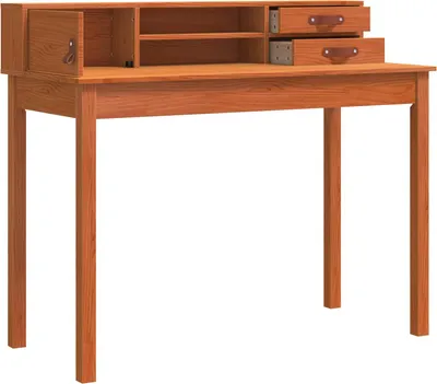 Immagine prodotto di vidaXL Scrivania marrone cera 110 x 50 x 93 cm Legno di pino massiccio
