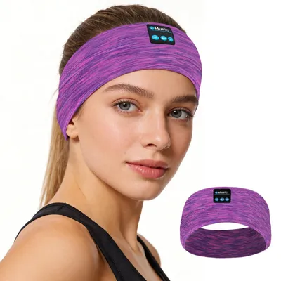 Produktbild von Schlafkopfhörer Bluetooth Kopfband Weiche Kopfhörer zum Schlafen Seitenschläfer Yoga Meditation mit HD-Stereolautsprechern Kabelloses Musik-Stirnband