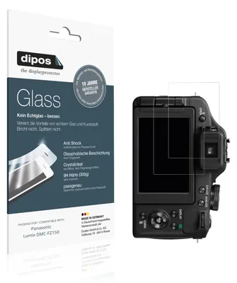 Produktbild von 2x Schutzfolie für Panasonic Lumix DMC-FZ150 - Anti-Shock 9H Folie dipos Glass Kunststoffglas