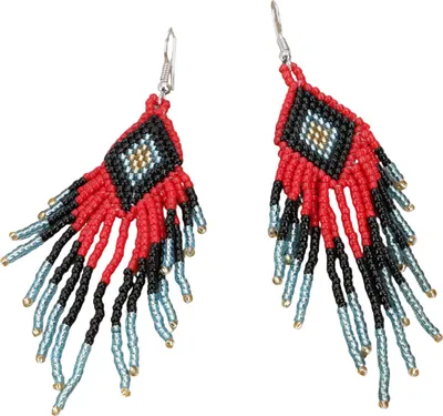 Produktbild von Boho Ohrringe, Ethno Perlenohrringe - Modell 2, Rot, Glasperlen, 10*3 cm, Ohrringe + Ohrstecker Modeschmuck