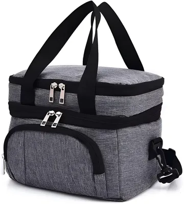 Produktbild von CarryQuest® - Kühltasche - isoliert - doppeltes Fach - 27x20x22 cm - grau