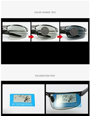 Herren Sonnenbrille polarisiert photochrome Linse klare Sicht für Sport & Outdoor