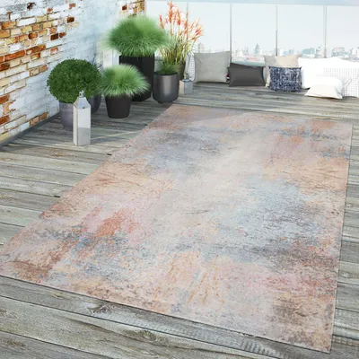 Produktbild von TT Home In-& Outdoor Teppich Küche Wohnzimmer Wetterfest Balkon Vintage Design Abstrakt Größe 60x100 cm