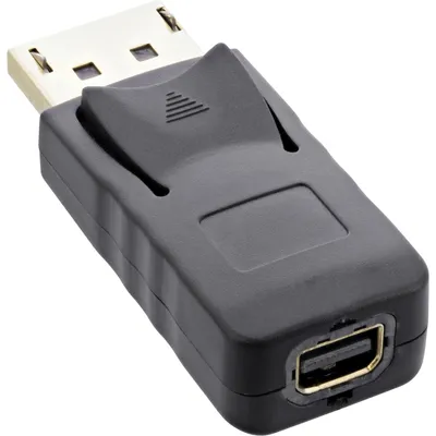 Produktbild von InLine DisplayPort Adapter, DisplayPort Stecker auf mini DisplayPort Buchse, 4K, DisplayPort male, Mini DisplayPort, Schwarz