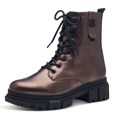 Produktbild von s.Oliver Damen Stiefeletten ohne Absatz zum Schnüren Vegan, Metallisch (Bronce M