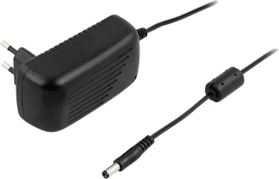 Image de Adaptateur secteur DELTACO 100-240 V CA 50-60 Hz vers 12 V CC, 2 A, câble de 1,5 m - Noir