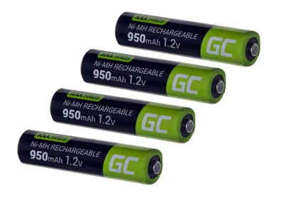 Obrázek produktu pro Green Cell GR03, Dobíjecí baterie, AAA, Nikl-metal hydridová (NiMH), 1,2 V, 4 kusů, 950 mAh