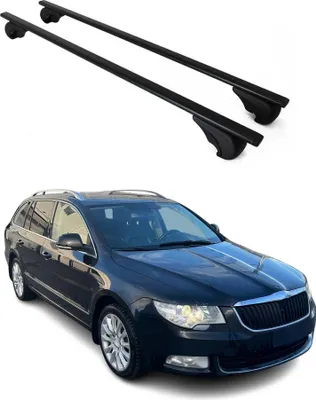 Obrázek produktu pro Příčné střešní nosiče pro Škoda Superb 2008–2015 kombi, černé