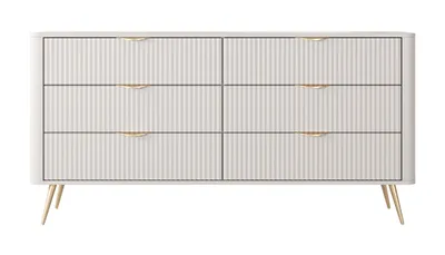 Image de AX LIVING Commode beige avec tiroirs Vespasia 163 6S - largeur 163,2cm