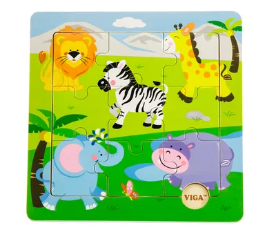 Produktbild von Viga - Holzpuzzle - safari