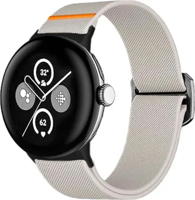 Immagine prodotto di Cinturino in nylon per Google Pixel Watch 4 / 3, 45 mm, elastico e regolabile, beige