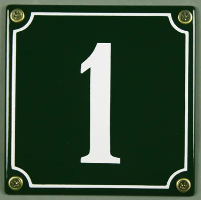 Produktbild von Hausnummernschild 1 grün 12x12 cm Schild Emaille Hausnummer Haus Nummer Zahl Ziffer