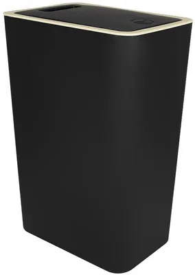Image de Poubelle de cuisine - 8 litres - noire - en plastique - 33 x 22 x 15 cm